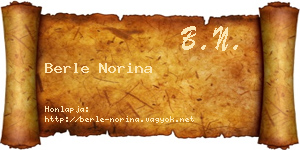 Berle Norina névjegykártya